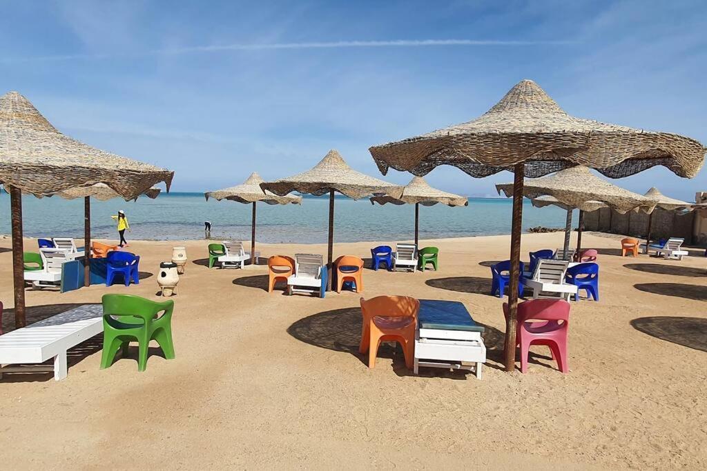 Casablanca Beach Direct Sea View Tow Bedroom Apartment Hurghada Bagian luar foto